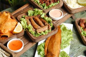 Variety of Food on Table photo
