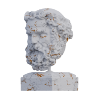 Bearded Man  statue, 3d renders, isolated, perfect for your design png