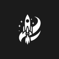 Rocket launch logo vector template. Creative rocket flight startup fly launch vector logo design