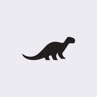 negro dinosaurio siluetas, dinosaurio logo icono vector