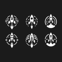 Rocket launch logo vector template. Creative rocket flight startup fly launch vector logo design