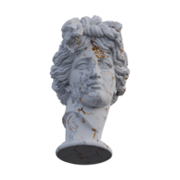 Apollo Giustiniani statue, 3d renders, isolated, perfect for your design png