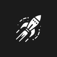 Rocket launch logo vector template. Creative rocket flight startup fly launch vector logo design