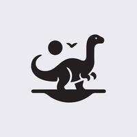 negro dinosaurio siluetas, dinosaurio logo icono vector