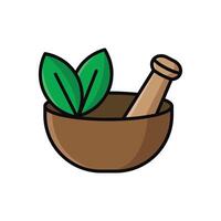 mortar and pestle icon vector design template in white background