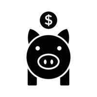 cerdito banco icono vector diseño modelo en blanco antecedentes