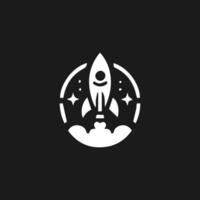 Rocket launch logo vector template. Creative rocket flight startup fly launch vector logo design
