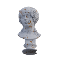 minatia polla statua, 3d rende, isolato, Perfetto per il tuo design png