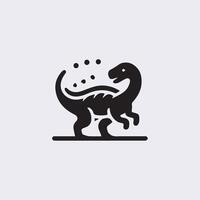 black dinosaur silhouettes, dinosaur logo icon vector