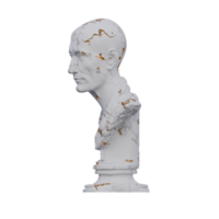 Green Caesar  statue, 3d renders, isolated, perfect for your design png