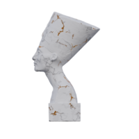 proträtt av nefertiti staty, 3d återger, isolerat, perfekt för din design png