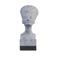 ritratto di nefertiti statua, 3d rende, isolato, Perfetto per il tuo design png