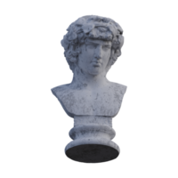 antinous estátua, 3d renderiza, isolado, perfeito para seu Projeto png