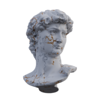 michelangelos david estátua, 3d renderiza, isolado, perfeito para seu Projeto png