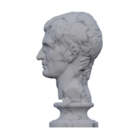 Giulio Cesare statua, 3d rende, isolato, Perfetto per il tuo design png