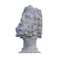 Head of a Giant  statue, 3d renders, isolated, perfect for your design png