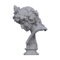 Antinous  statue, 3d renders, isolated, perfect for your design png