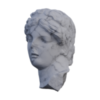 Head of a sleeping  statue, 3d renders, isolated, perfect for your design png
