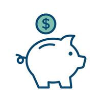 cerdito banco icono vector diseño modelo en blanco antecedentes