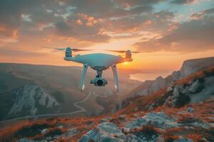 AI generated drone flying in the sky professional photography photo