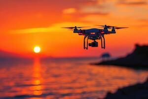 AI generated drone flying in the sky professional photography photo