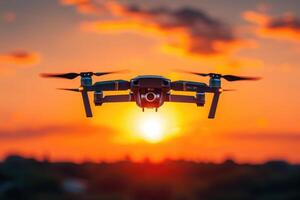 AI generated drone flying in the sky professional photography photo