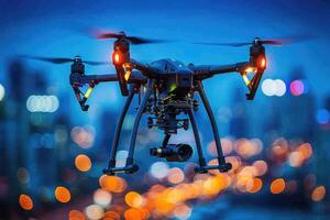 AI generated drone flying in the sky professional photography photo