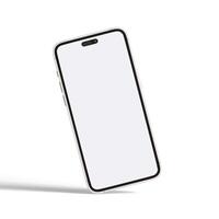 High quality realistic frame smartphone with blank white screen. Mockup phone for visual ui app demonstration. photo