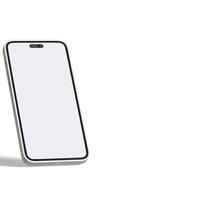 alto calidad realista marco teléfono inteligente con blanco blanco pantalla. Bosquejo teléfono para visual ui aplicación demostración. foto