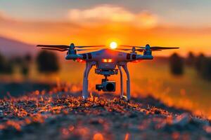 AI generated drone flying in the sky professional photography photo