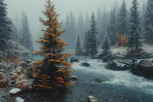 ai generado hermosa naturaleza montaña paisaje profesional fotografía foto