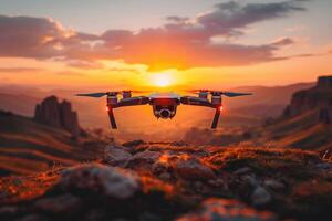 AI generated drone flying in the sky professional photography photo