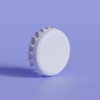 Close up of a bottle cap on white background 3D render photo