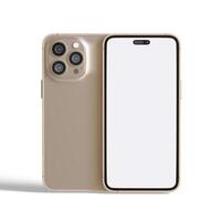 High quality realistic frame smartphone with blank white screen. Mockup phone for visual ui app demonstration. photo
