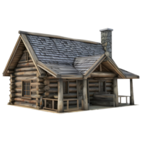 AI generated 3D Rendering of a Wooden House on Transparent Background - Ai Generated png