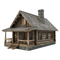 AI generated 3D Rendering of a Wooden House on Transparent Background - Ai Generated png