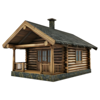 AI generated 3D Rendering of a Wooden House on Transparent Background - Ai Generated png