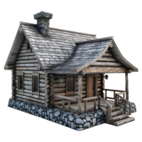 AI generated 3D Rendering of a Wooden House on Transparent Background - Ai Generated png