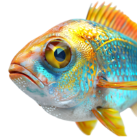 ai generiert 3d Rendern von ein schön bunt Fisch auf transparent Hintergrund - - ai generiert png