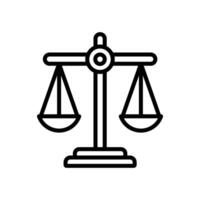 escala de justicia icono vector diseño modelo en blanco antecedentes