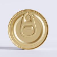 White blank tin can gold metal Tin Can with key, canned Food. Isolated with clipping path.  for mockup collection photo