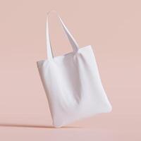 Textile tote bag for shopping mockup. 3D illustration photo