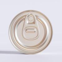 White blank tin can gold metal Tin Can with key, canned Food. Isolated with clipping path.  for mockup collection photo