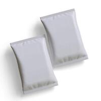 Pouch packaging white color, realistic 3D illustration photo