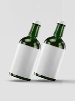 cerveza botella burlarse de arriba con blanco etiqueta blanco color y realista prestar. cerveza botella aislado en blanco antecedentes 3d representación ilustración foto