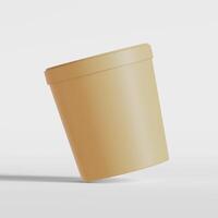 Round paper food packaging box, paper food container, 3d rendering, 3d illustration photo