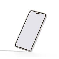 High quality realistic frame smartphone with blank white screen. Mockup phone for visual ui app demonstration. photo