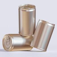 Packaging Fisher Sardines, aluminium cap texture, 3D rendering white background photo