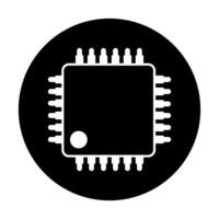 Microchip vector icon. CPU illustration symbol. core sign.