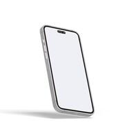 High quality realistic frame smartphone with blank white screen. Mockup phone for visual ui app demonstration. photo